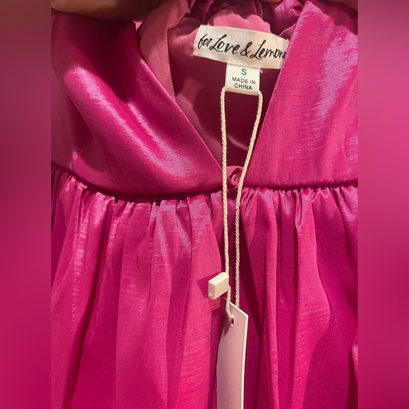 For Love And Lemons Selena Pink Taffeta Mini Dress Size S NWT - Picture 7 of 9